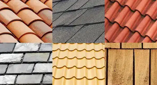 A view at six different roofing material