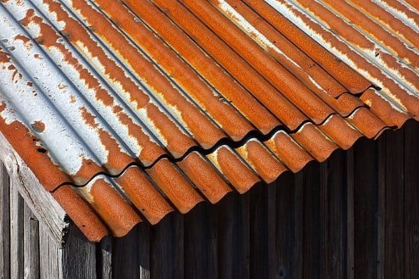 A view of a rusty metal roof