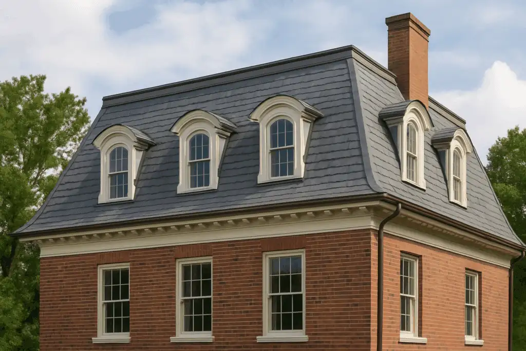 close up of a roof with mansard roof close up of a roof with mansard roof