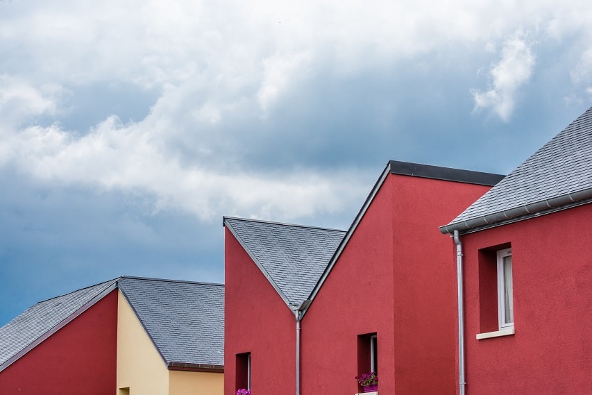 A sky view of the butterfly roof