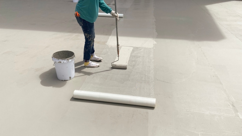 Waterproofing On The Roof Rubber Roof Or Rubber Coating